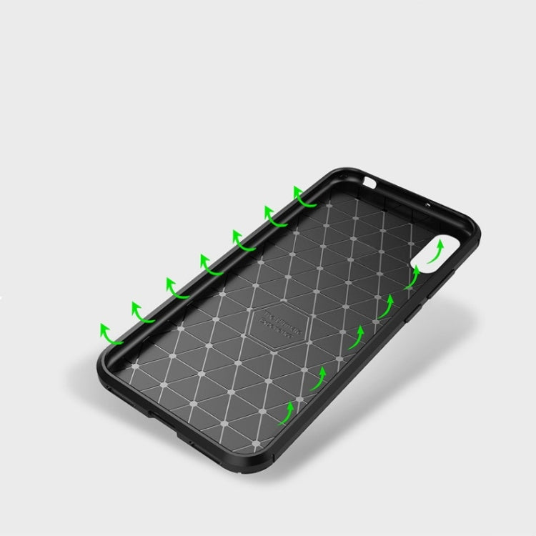 Beetle Series Carbon Fiber Texture Shockproof TPU Case for Huawei Y6 Pro (2019) (Blue)