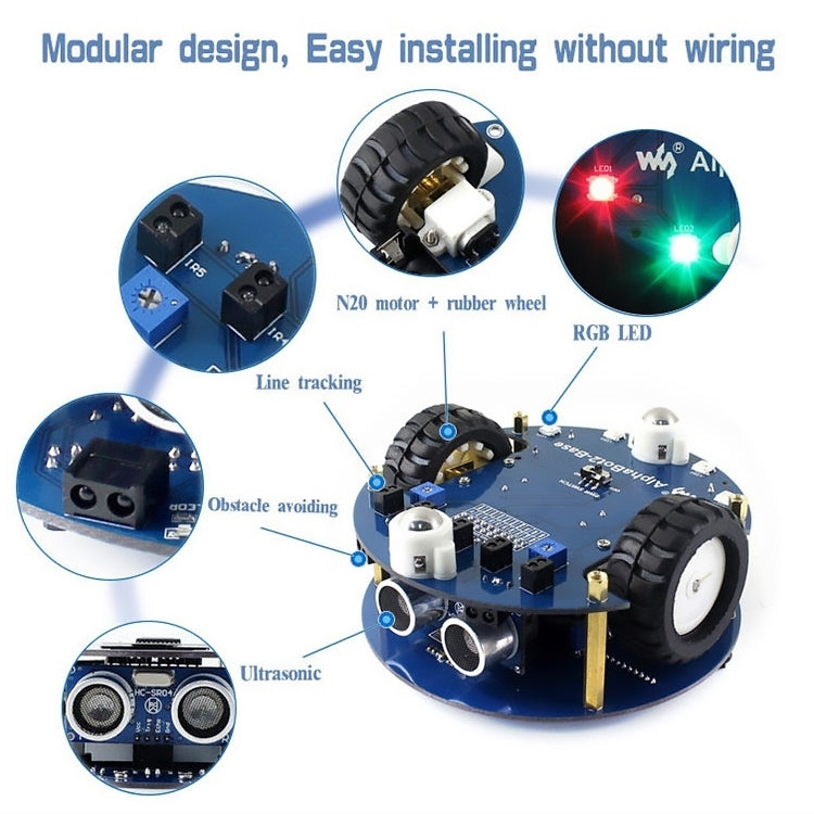 Waveshare AlphaBot2 Robot Building Kit for Raspberry Pi Zero W (Built-in WiFi)