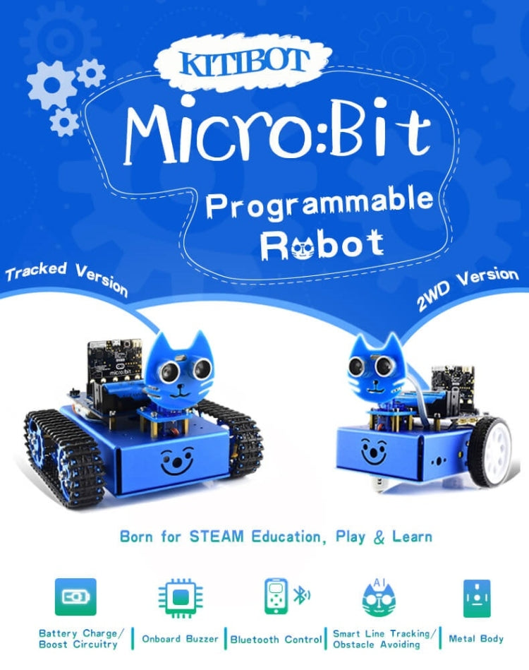 Waveshare KitiBot Tracked Robot Building Kit for micro:bit