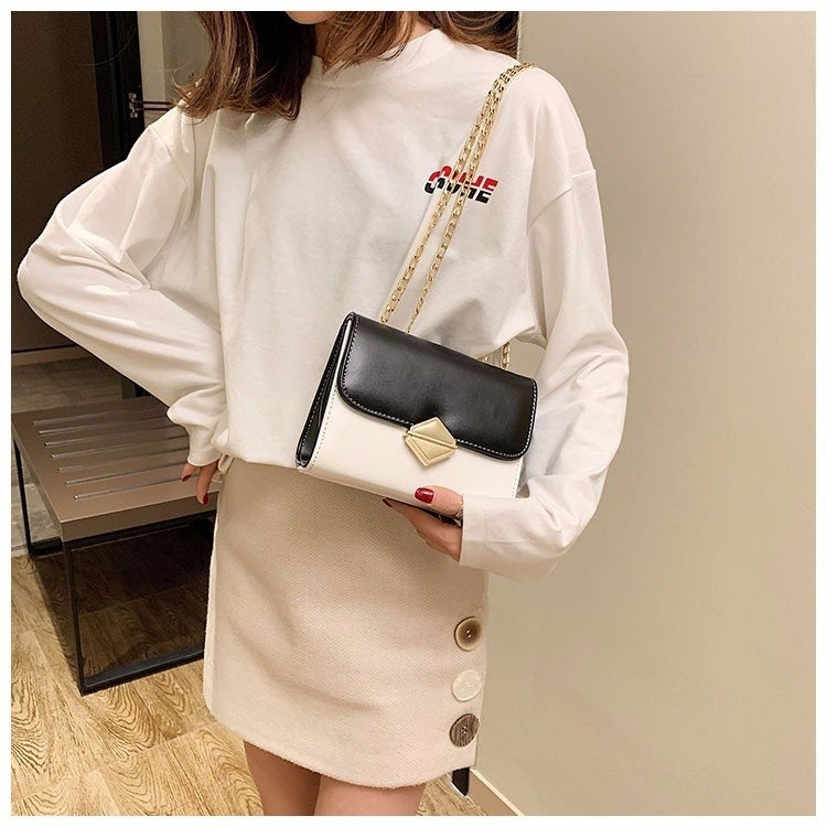 Color Matching Small Square Bag Chain Shoulder Bag Ladies Handbag Messenger Bag
