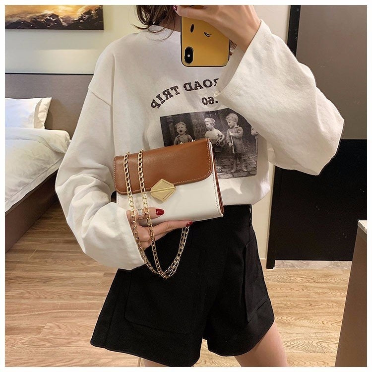 Color Matching Small Square Bag Chain Shoulder Bag Ladies Handbag Messenger Bag