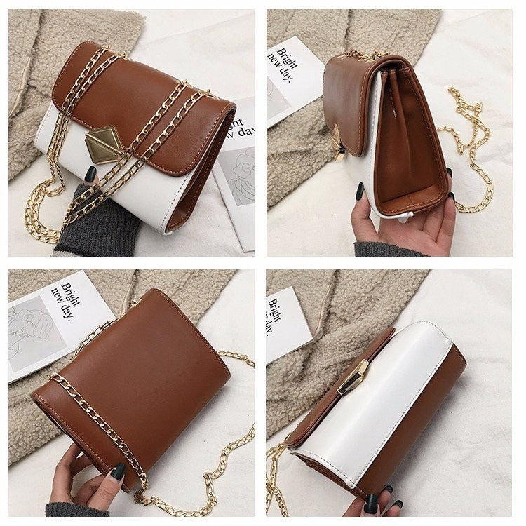Color Matching Small Square Bag Chain Shoulder Bag Ladies Handbag Messenger Bag