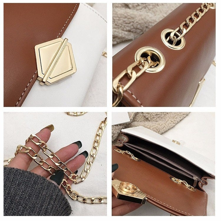 Color Matching Small Square Bag Chain Shoulder Bag Ladies Handbag Messenger Bag