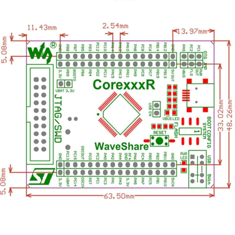 Waveshare Core103R, STM32F1 Core Board
