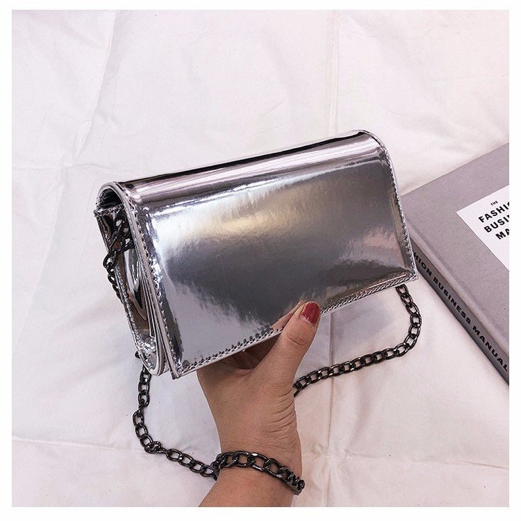 Fashion Smooth Casual Small Square Bag Chain Handbag Single Shoulder Bag Messenger Bag