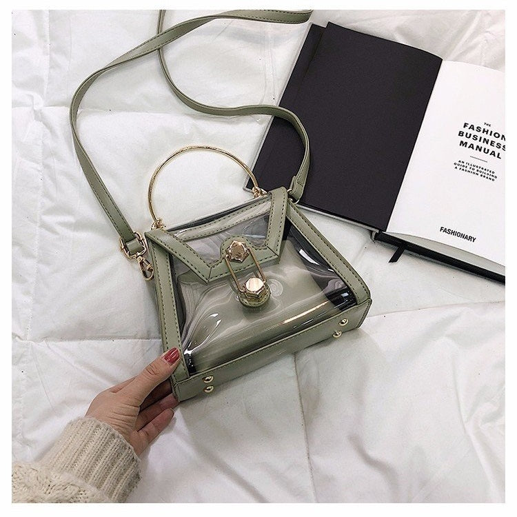 2 in 1 Transparent Handbag Single Shoulder Bag Messenger Bag