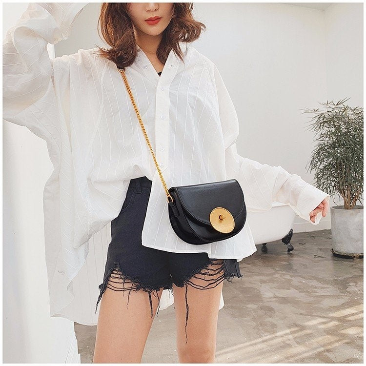 Pure Color Handbag Single Shoulder Bag Messenger Bag