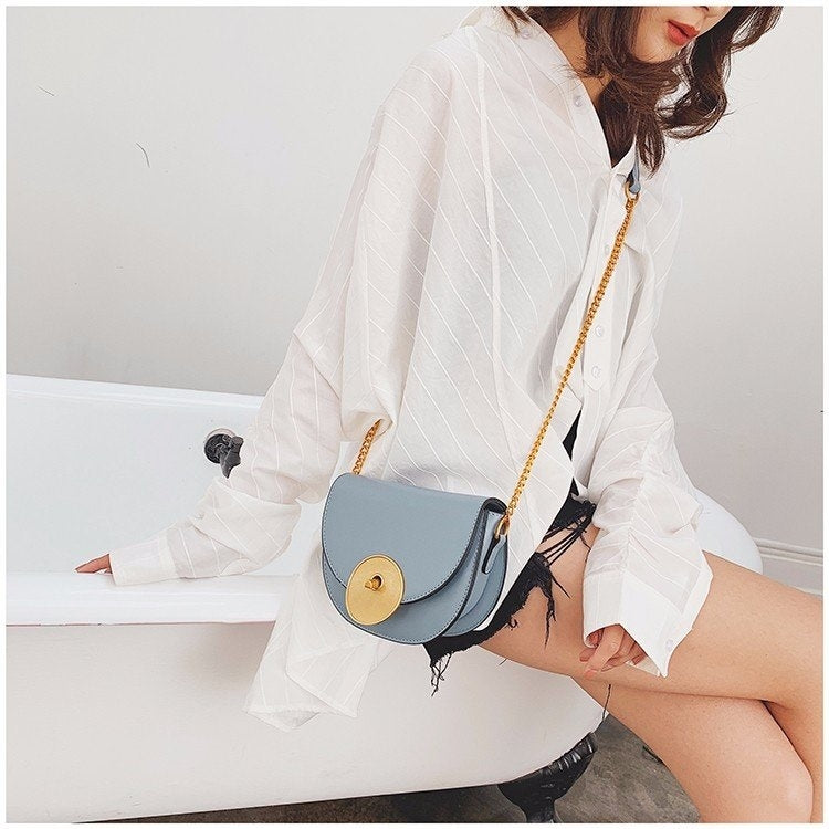 Pure Color Handbag Single Shoulder Bag Messenger Bag