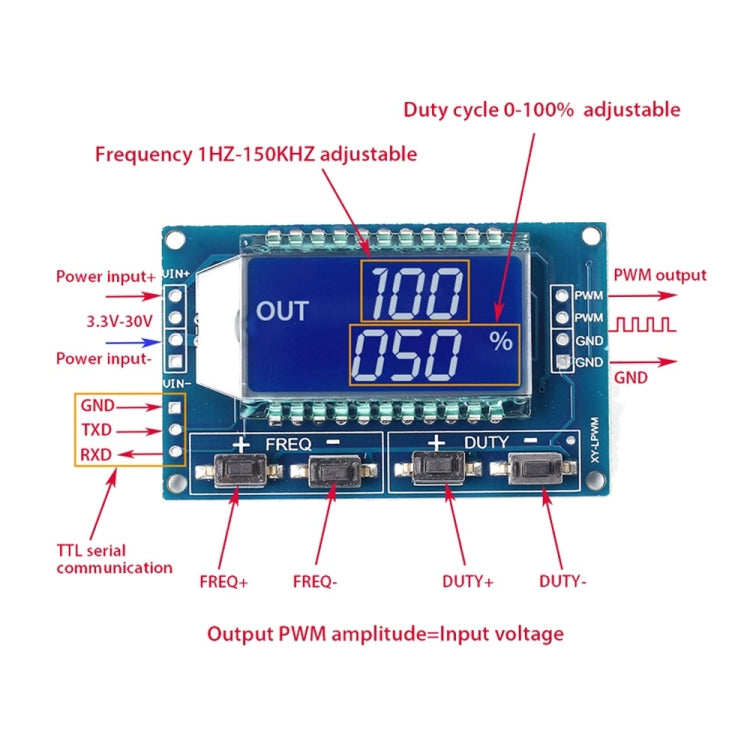 LDTR-WG0170 PWM Pulse Frequency / Square Wave / Rectangular Wave Signal Generator