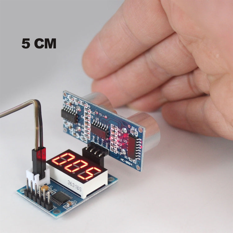 LDTR-WG0171 Ultrasonic Distance Measurement Control Board HC-SR04 Test Board Rangefinder, Digital Display Serial Output