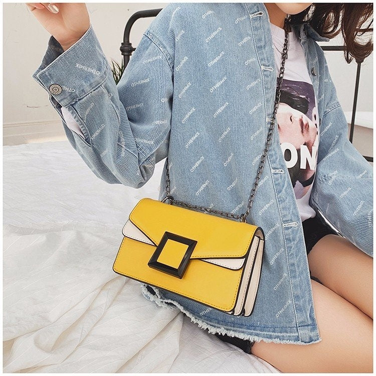 Color Matching Small Square Bag Handbag Single Shoulder Bag Messenger Bag