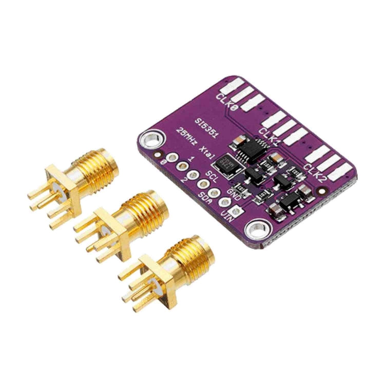 LDTR-WG0224 Si5351A Si5351 I2C 25MHZ Controller Clock Generator Breakout Board, 8KHz to 160MHz DC 3-5V (Purple)