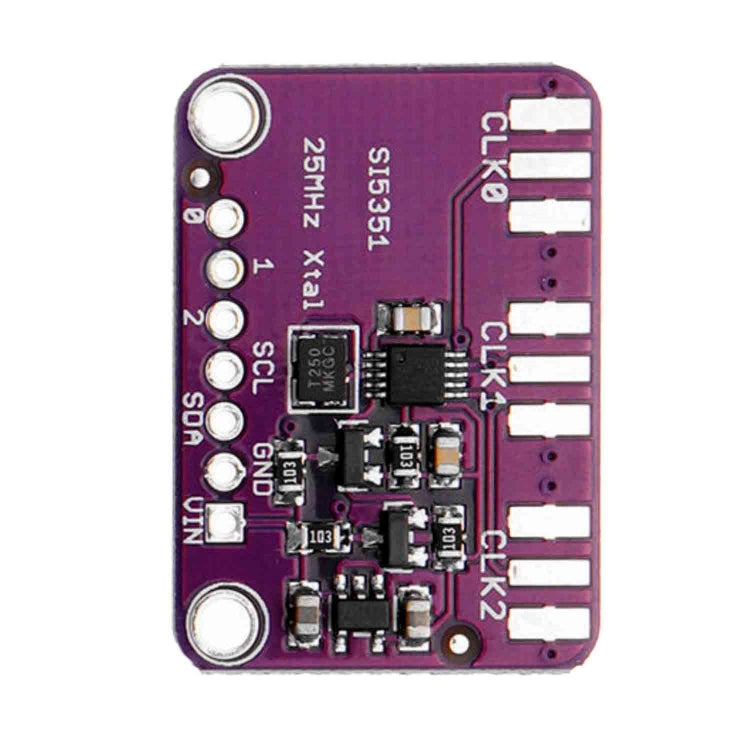 LDTR-WG0224 Si5351A Si5351 I2C 25MHZ Controller Clock Generator Breakout Board, 8KHz to 160MHz DC 3-5V (Purple)