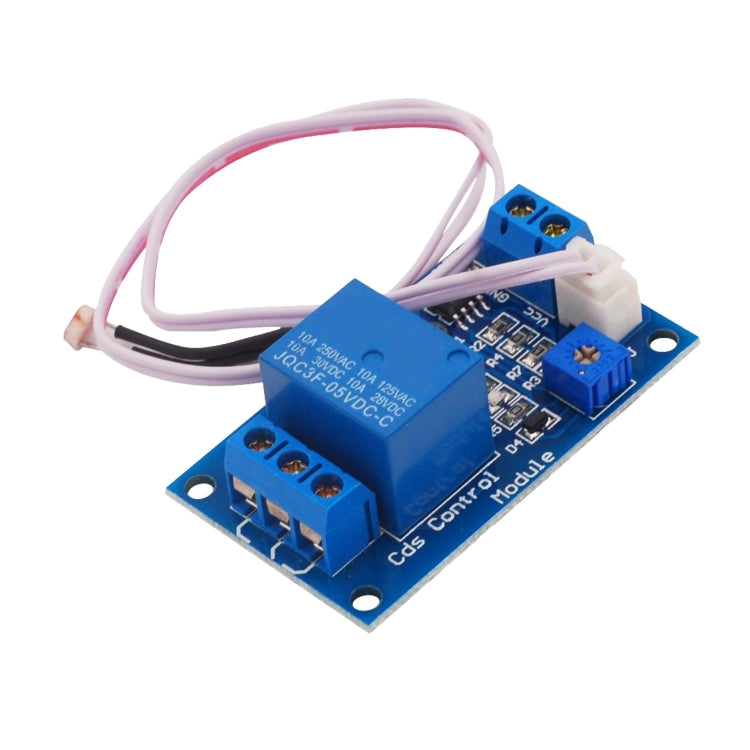 LDTR-WG0225 DC12V Photosensitive Resistor Module Light Control Switch Photosensitive Relay Power Module with Probe Cable, Automatic Control Brightness with Reverse Connection Protection Function (Blue)