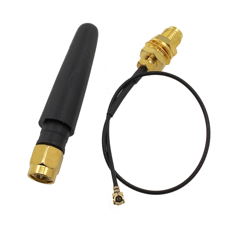 LDTR-WG0232/L 433MHZ 5cm Short SMA Antenna 14cm SMA to IPEX Adatper Extend Cable (Black)