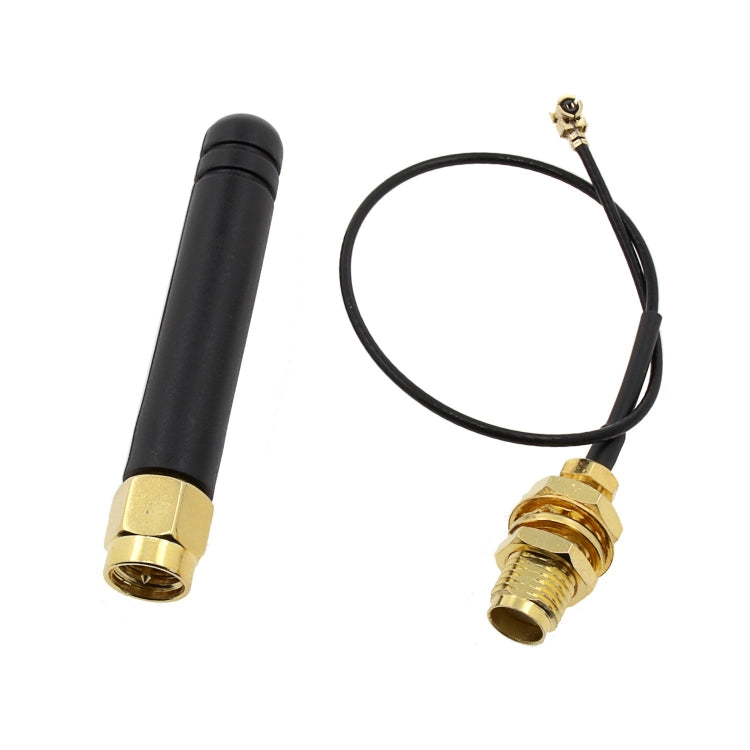 LDTR-WG0232/Z 433MHZ 5cm Short SMA Antenna 14cm SMA To IPEX Adatper Extend Cable (Black)