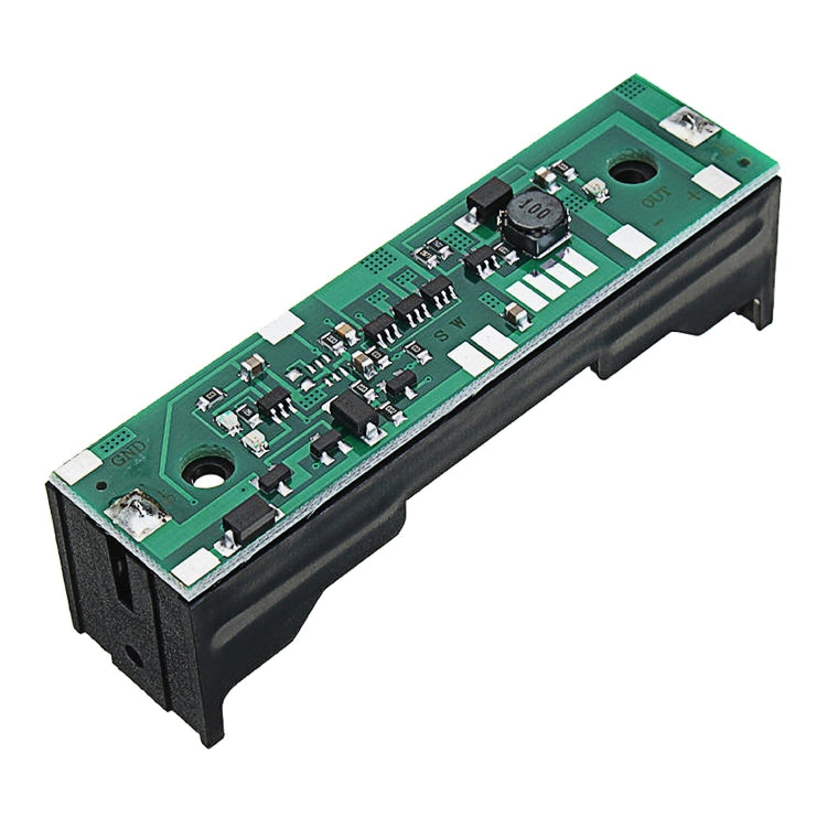 LDTR-WG0235 12V Output Charging UPS Uninterrupted Protection Integrated Board 18650 Lithium Battery Boost Module With Case (Green)