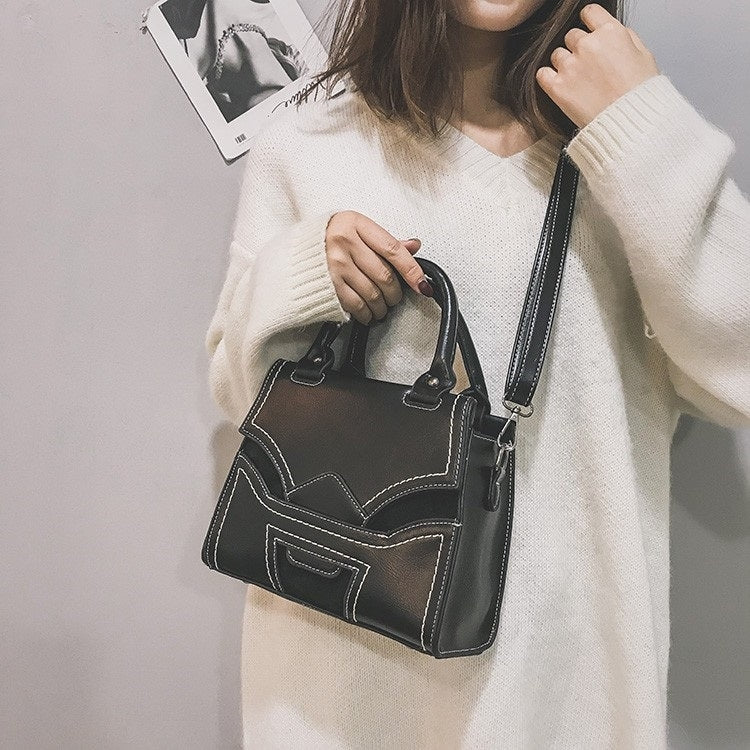 Retro Casual Single Shoulder Bag Sewing Stitch Ladies Messenger Handbag