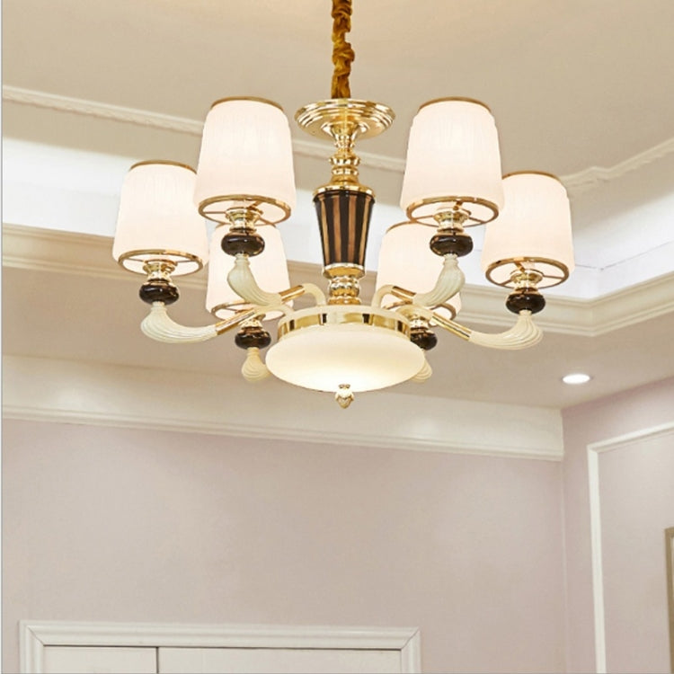 Atmosphere Zinc Alloy Garden Bedroom Simple Villa Duplex Restaurant Living Room Lamps, 6 Heads