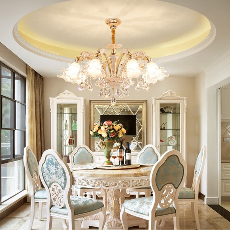 Zinc Alloy Atmosphere Home Living Room Bedroom Villa Modern   Dining Room Light Crystal Lamp, 10 Heads