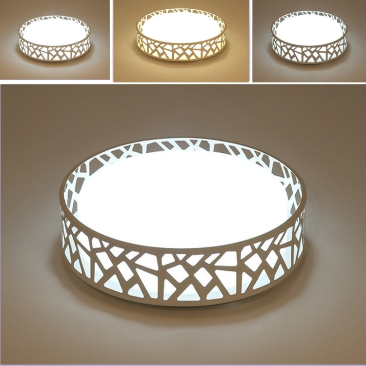 Round Wrought Iron Personality Living Room Modern Minimalist Warm Bedroom Room Dining Room LED Ceiling Lamp, Diameter: 42cm, Stepless Dimming + Remote Control