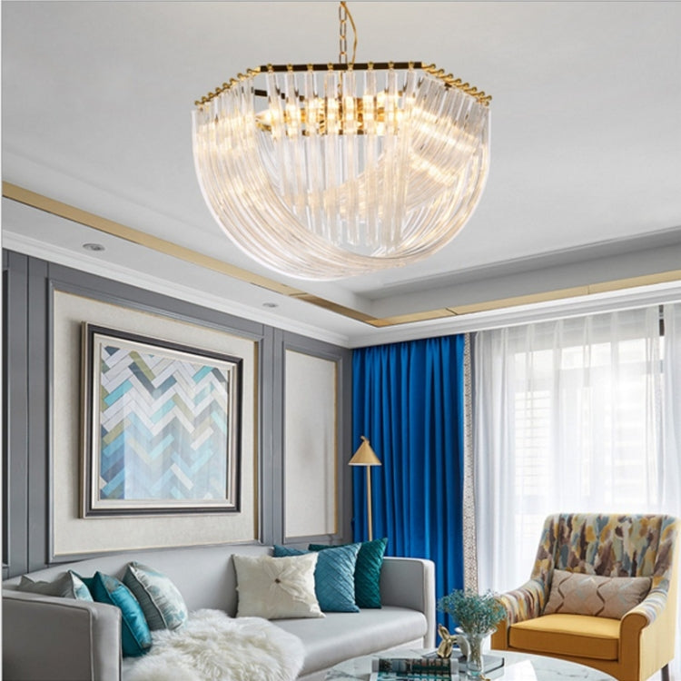 Minimalist Living Room Chandelier Creative Fashion Bedroom Lamp Light Atmosphere Restaurant Lighting Glass Chandelier, 10 Heads, Size: 80x51cm