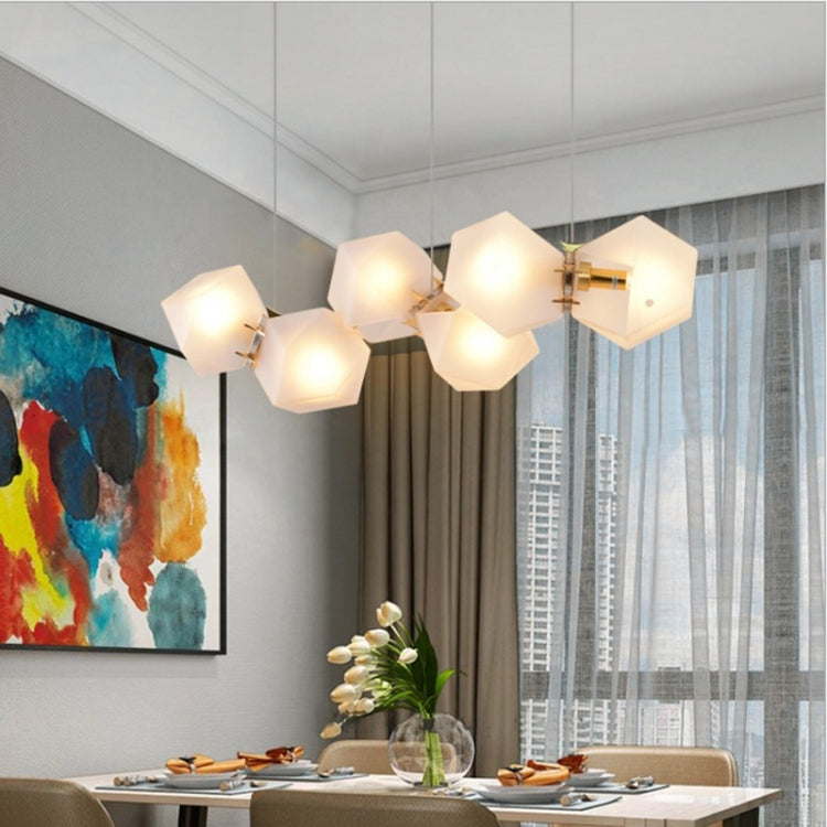 Minimalist Restaurant Clothing Store Glass Creative Personality Combination Cafe Bar Chandelier without Light Source, 6 Heads, Size: 105x20x35cm