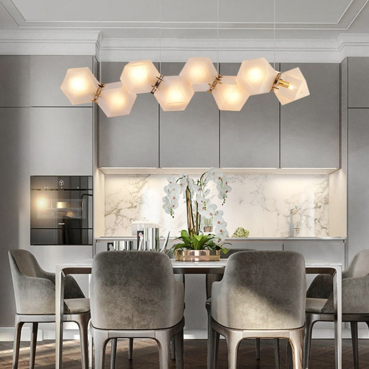 Minimalist Restaurant Clothing Store Glass Creative Personality Combination Cafe Bar Chandelier without Light Source, 8 Heads, Size: 135x20x35cm