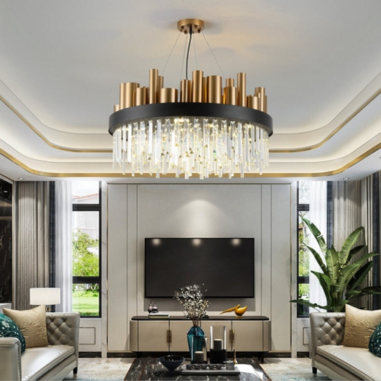 45W Modern Minimalist Personality Round Creative Atmosphere Home Living Room Dining Room Bedroom Crystal Hanging Lamps, Size: 60 x 45cm