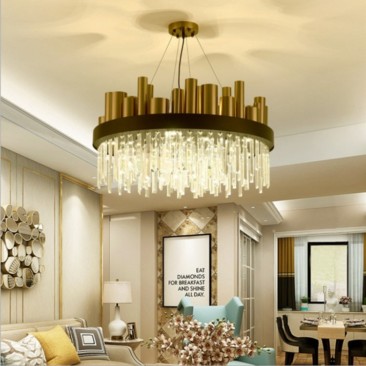 60W Modern Minimalist Personality Round Creative Atmosphere Home Living Room Dining Room Bedroom Crystal Hanging Lamps, Size: 80 x 45cm