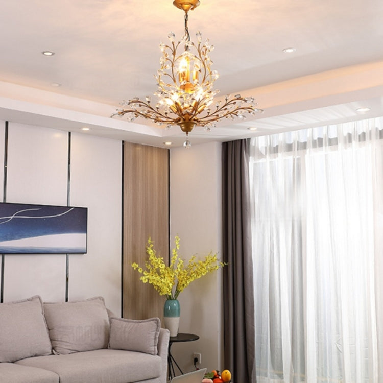 Living Room Bedroom Restaurant Duplex Stairwell Clothing Store Creative Personality Retro Crystal Chandelier without Bulbs, 7 Heads