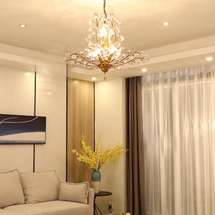 Living Room Bedroom Restaurant Duplex Stairwell Clothing Store Creative Personality Retro Crystal Chandelier, 7 Heads