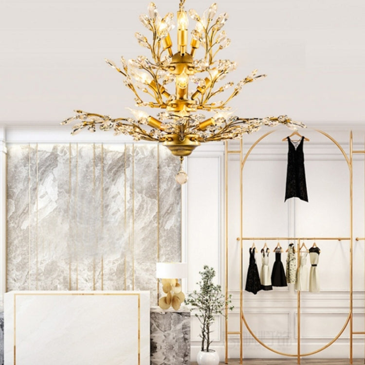 Living Room Bedroom Restaurant Duplex Stairwell Clothing Store Creative Personality Retro Crystal Chandelier, 8 Heads