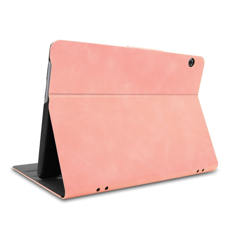 Solid Color Cowhide Texture Horizontal Flip PU Leather Case for Huawei MediaPad T5 10 inch, with Holder