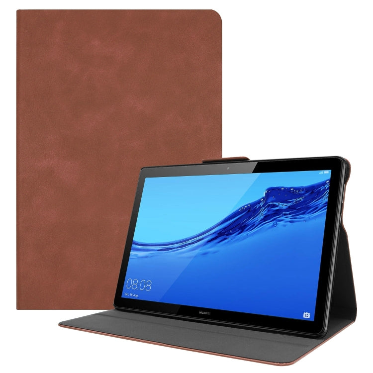 Solid Color Cowhide Texture Horizontal Flip PU Leather Case for Huawei MediaPad T5 10 inch, with Holder