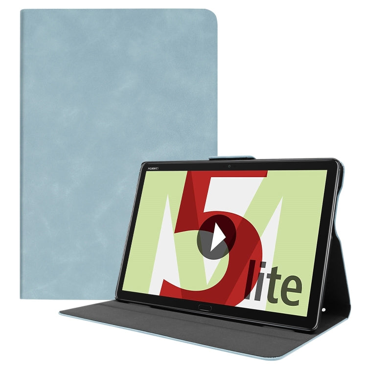 Solid Color Cowhide Texture Horizontal Flip PU Leather Case for Huawei MediaPad M5 Lite 10.1 inch, with Holder & Sleep / Wake-up Function