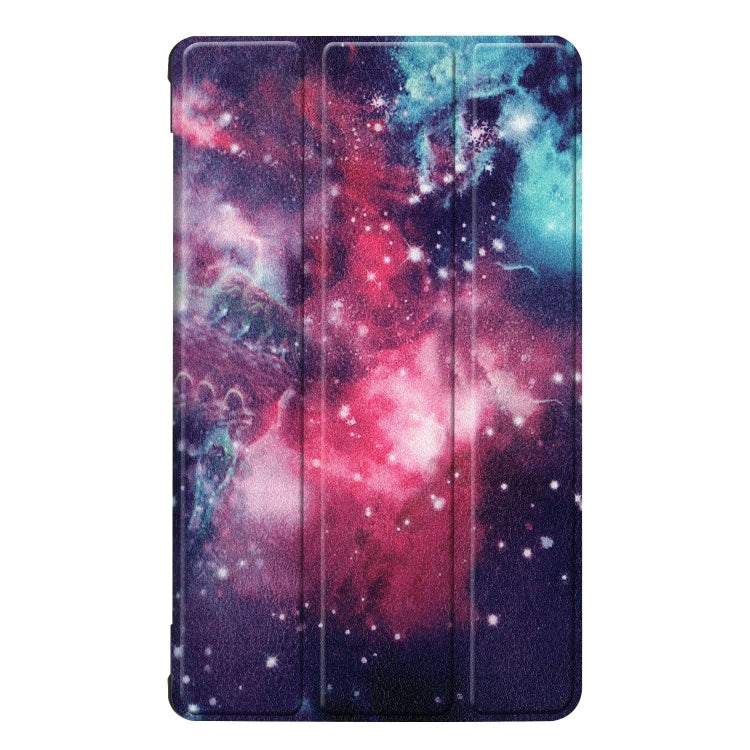 Galaxy Pattern Colored Painted Horizontal Flip PU Leather Case for Huawei Honor Tab 5 8.0, with Three-folding Holder