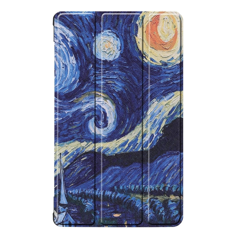 Sky Pattern Colored Painted Horizontal Flip PU Leather Case for Huawei Honor Tab 5 8.0, with Three-folding Holder