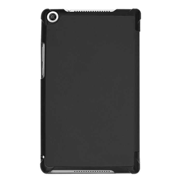 Solid Color Custer Texture Horizontal Flip PU Leather Case for Huawei Honor Tab 5 8.0, with Three-folding Holder