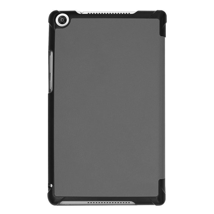 Solid Color Custer Texture Horizontal Flip PU Leather Case for Huawei Honor Tab 5 8.0, with Three-folding Holder