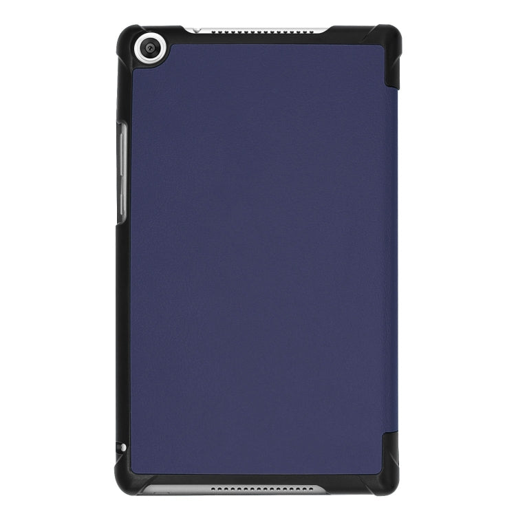 Solid Color Custer Texture Horizontal Flip PU Leather Case for Huawei Honor Tab 5 8.0, with Three-folding Holder