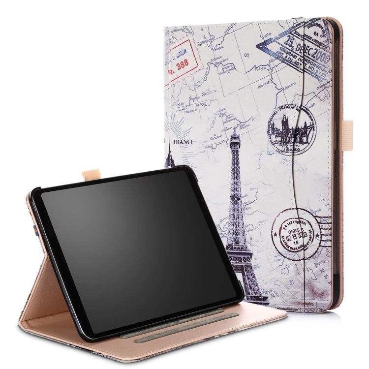 Retro Tower Pattern Colored Painted Horizontal Flip PU Leather Case for iPad Pro 11 inch, with Holder & Sleep / Wake-up Function
