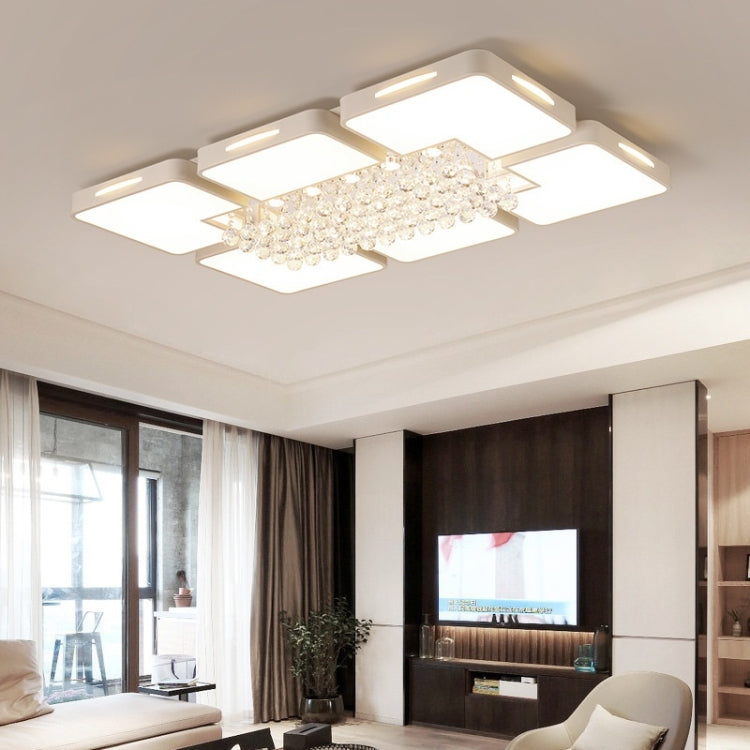 108W Living Room Simple Modern LED Ceiling Lamp Crystal Light, 3-Color Dimming, 120 x 80cm