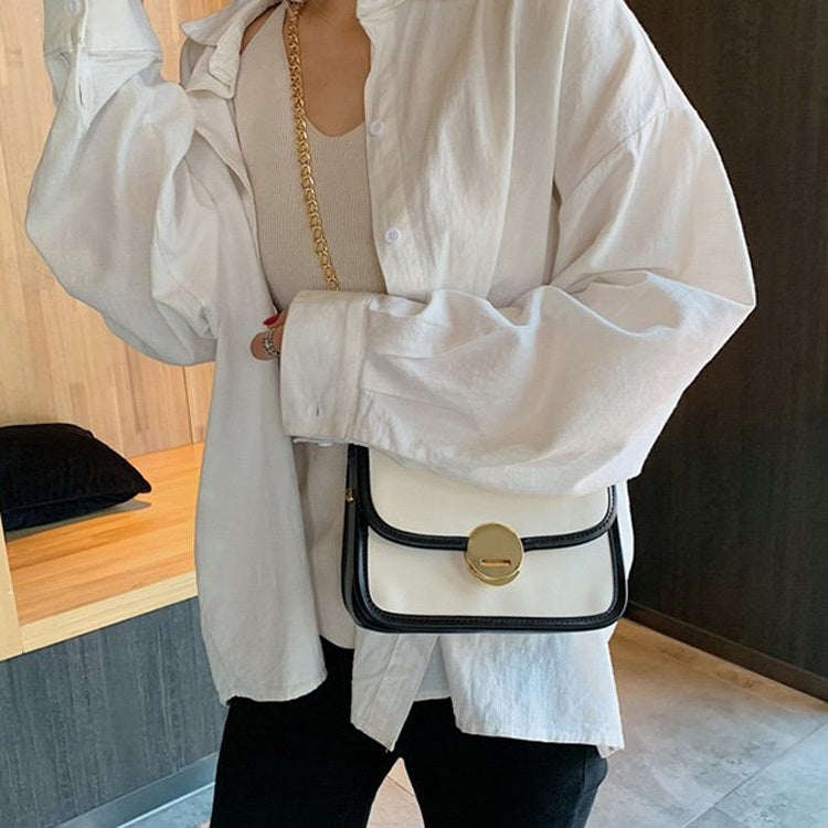 Lock Buckle PU Leather Single Shoulder Bag Ladies Handbag Messenger Bag