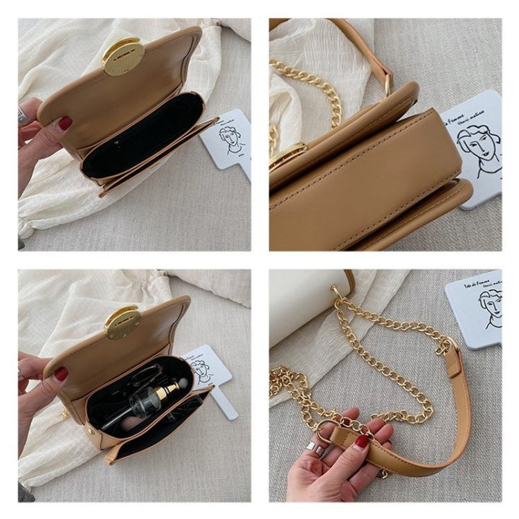 Lock Buckle PU Leather Single Shoulder Bag Ladies Handbag Messenger Bag