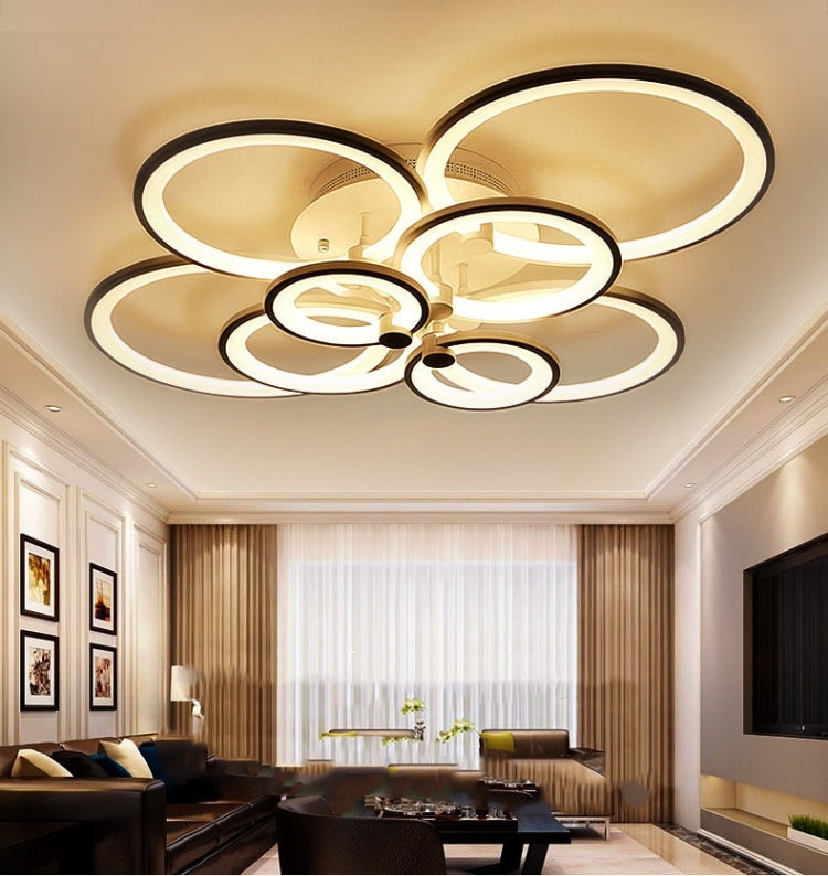 103W Creative Round Modern Art LED Ceiling Lamp, Stepless Dimming + Remote Control, 10 Heads