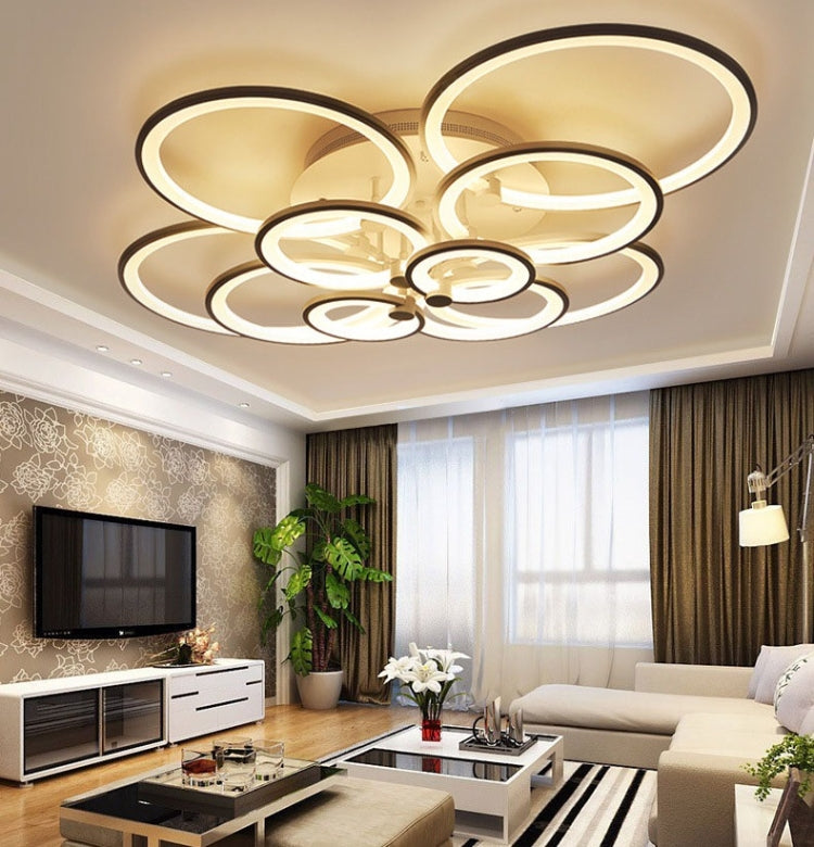 103W Creative Round Modern Art LED Ceiling Lamp, Stepless Dimming + Remote Control, 10 Heads