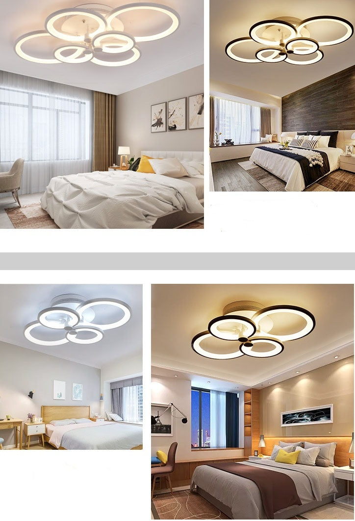 103W Creative Round Modern Art LED Ceiling Lamp, Stepless Dimming + Remote Control, 10 Heads