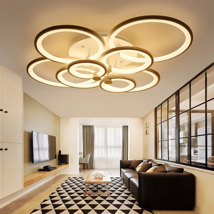 74W Creative Round Modern Art LED Ceiling Lamp, Stepless Dimming + Remote Control, 8 Heads