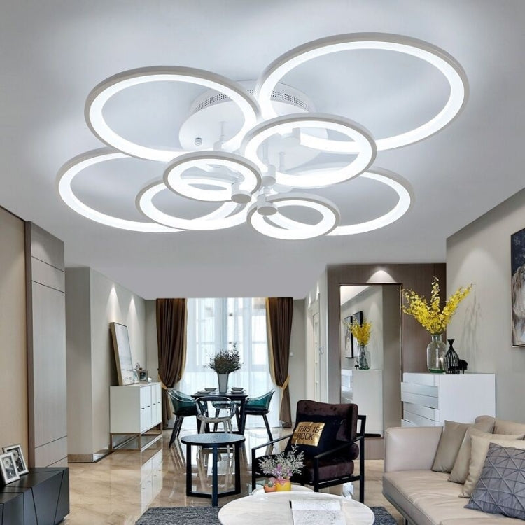 74W Creative Round Modern Art LED Ceiling Lamp, Stepless Dimming + Remote Control, 8 Heads